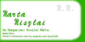 marta miszlai business card