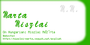 marta miszlai business card